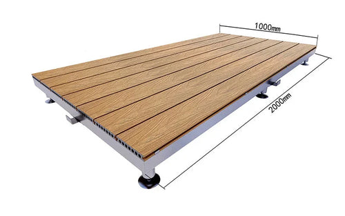 Adjustable Pedestal WPC Deck Tiles Raised Outdoor Composite Wood Deck Panels
