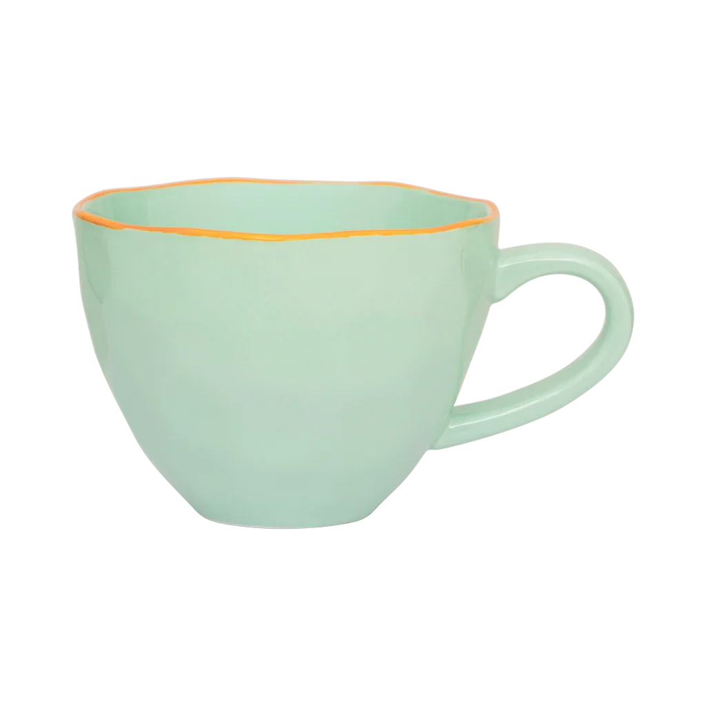 Good Morning Cup Cappuccino/Tea sculpted Celadon