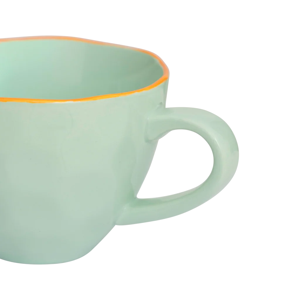Good Morning Cup Cappuccino/Tea sculpted Celadon