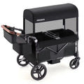 2-Seat Foldable Wagon Stroller for Kids with UPF 50+ Canopy, Mosquito Net & All-Terrain Wheels