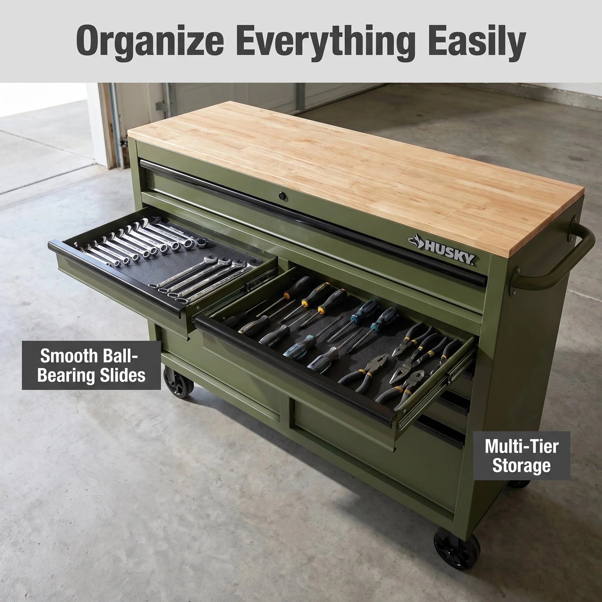 Lockable Metal Rolling Tool Box Storage Cabinet Wheels for Garage Workshop Organization