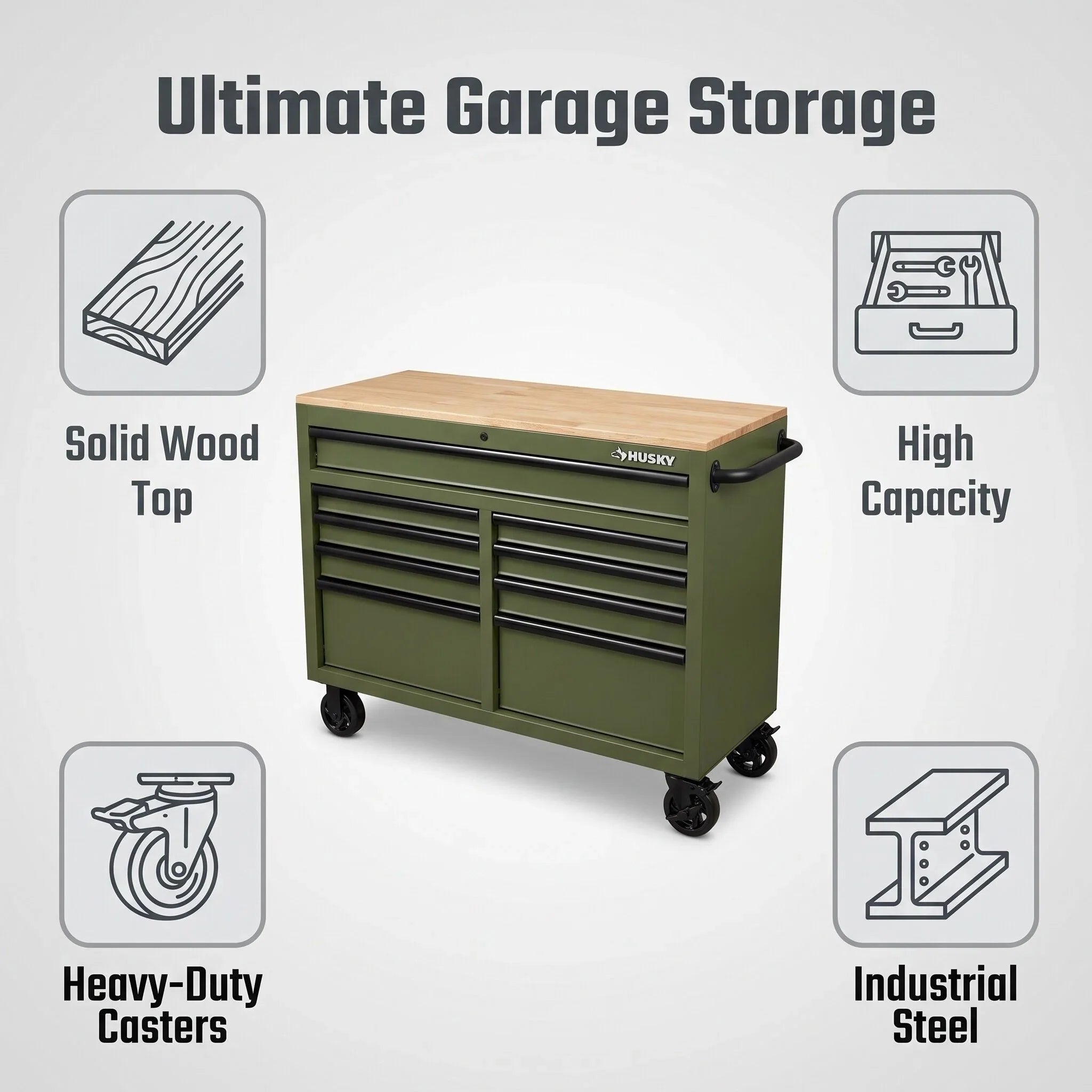 Lockable Metal Rolling Tool Box Storage Cabinet Wheels for Garage Workshop Organization