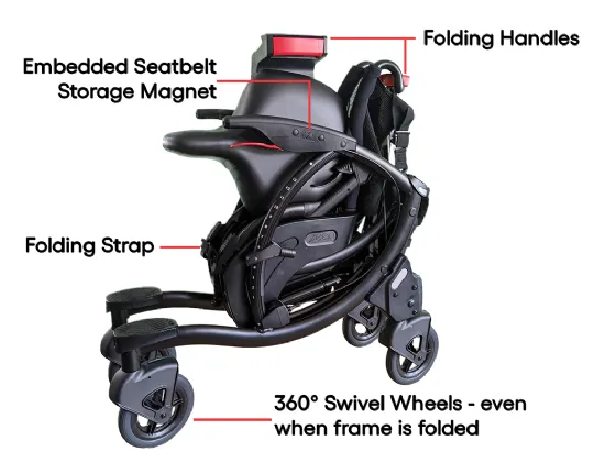 Sit to Stand Convertible Walker Wheelchair Mobility Aid